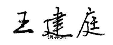 曾慶福王建庭行書個性簽名怎么寫