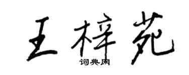 王正良王梓苑行書個性簽名怎么寫