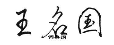 駱恆光王名國行書個性簽名怎么寫