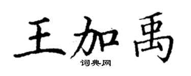 丁謙王加禹楷書個性簽名怎么寫