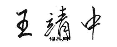 駱恆光王靖中行書個性簽名怎么寫