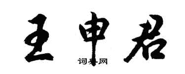 胡問遂王申君行書個性簽名怎么寫