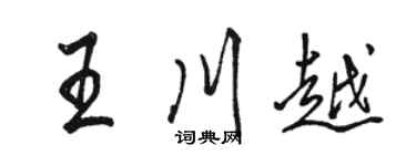 駱恆光王川越行書個性簽名怎么寫
