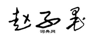 朱錫榮趙子墨草書個性簽名怎么寫
