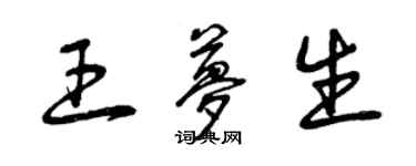 曾慶福王夢生草書個性簽名怎么寫