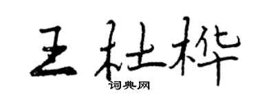 曾慶福王杜樺行書個性簽名怎么寫