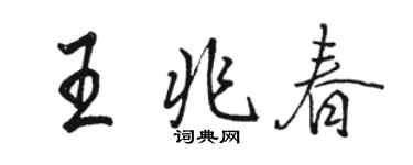 駱恆光王兆春行書個性簽名怎么寫