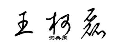 梁錦英王柯磊草書個性簽名怎么寫