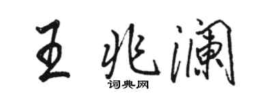 駱恆光王兆瀾行書個性簽名怎么寫