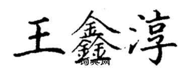 丁謙王鑫淳楷書個性簽名怎么寫