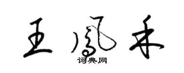 梁錦英王鳳禾草書個性簽名怎么寫