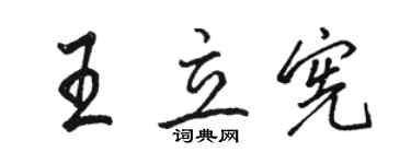 駱恆光王立憲行書個性簽名怎么寫