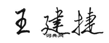 駱恆光王建捷行書個性簽名怎么寫