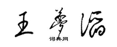 梁錦英王夢滔草書個性簽名怎么寫