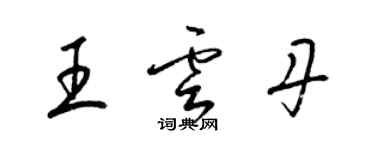 梁錦英王雲丹草書個性簽名怎么寫