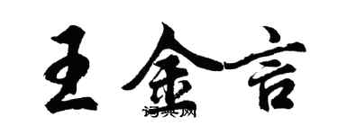 胡問遂王金言行書個性簽名怎么寫