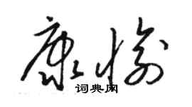 駱恆光康愉草書個性簽名怎么寫