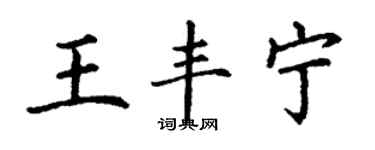 丁謙王豐寧楷書個性簽名怎么寫