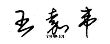 朱錫榮王嘉韋草書個性簽名怎么寫