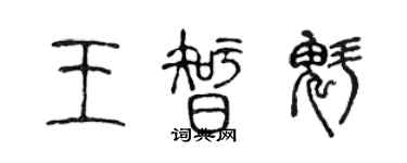 陳聲遠王智魁篆書個性簽名怎么寫