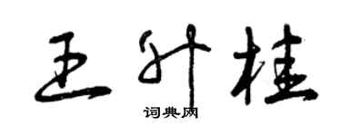 曾慶福王升桂草書個性簽名怎么寫