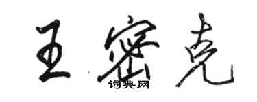 駱恆光王密克行書個性簽名怎么寫