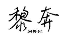 王正良黎奔行書個性簽名怎么寫