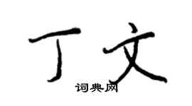 王正良丁文行書個性簽名怎么寫