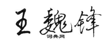 駱恆光王魏鋒行書個性簽名怎么寫