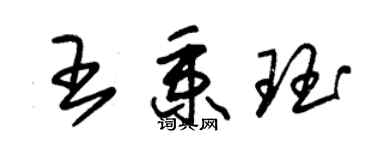 朱錫榮王秉珏草書個性簽名怎么寫