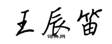 王正良王辰笛行書個性簽名怎么寫