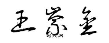 曾慶福王崇金草書個性簽名怎么寫