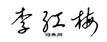 梁錦英李紅梅草書個性簽名怎么寫