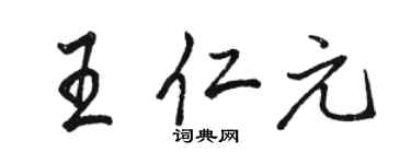 駱恆光王仁元行書個性簽名怎么寫