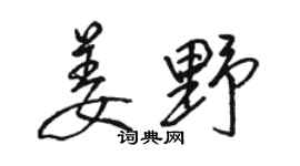 駱恆光姜野行書個性簽名怎么寫