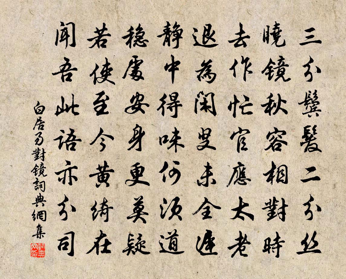 白居易對鏡書法作品欣賞