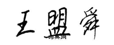 王正良王盟舜行書個性簽名怎么寫