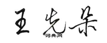 駱恆光王先朵行書個性簽名怎么寫