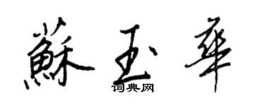 王正良蘇玉華行書個性簽名怎么寫