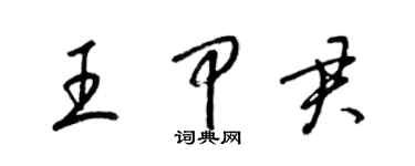 梁錦英王甲君草書個性簽名怎么寫