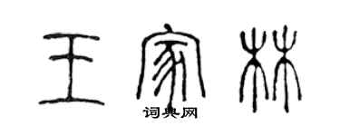 陳聲遠王家林篆書個性簽名怎么寫