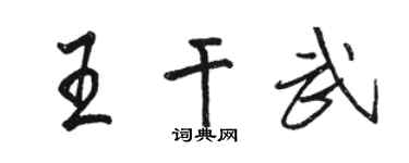 駱恆光王乾武行書個性簽名怎么寫