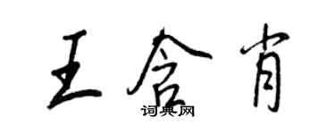 王正良王含肖行書個性簽名怎么寫