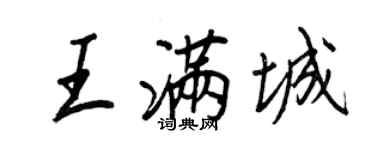 王正良王滿城行書個性簽名怎么寫