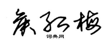 朱錫榮侯紅梅草書個性簽名怎么寫