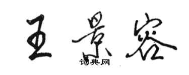 駱恆光王景容行書個性簽名怎么寫