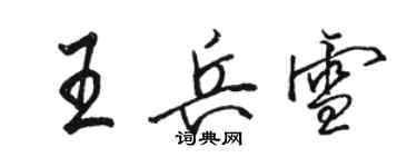 駱恆光王兵雪行書個性簽名怎么寫