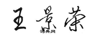 駱恆光王景榮行書個性簽名怎么寫