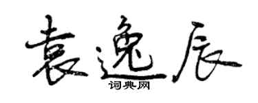 曾慶福袁逸辰行書個性簽名怎么寫