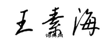 王正良王素海行書個性簽名怎么寫